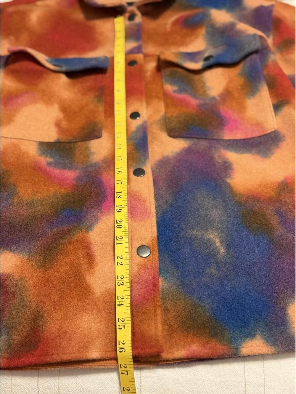 Wild Fable Multicolor Tie-Dye Fleece Shacket Size M Good Used Condition - Picture 7 of 8